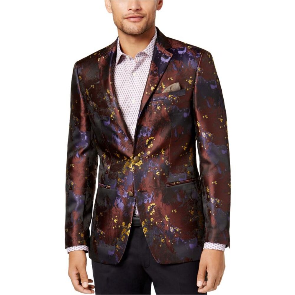 Tallia Mens Abstract Floral Two Button Blazer Jacket, NWT